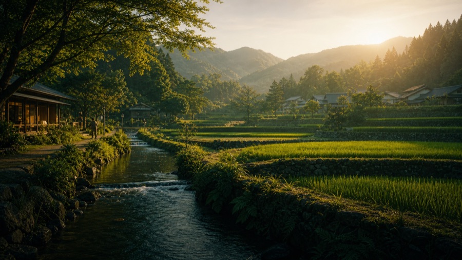 熊本の緑と水を感じる地域再生の風景